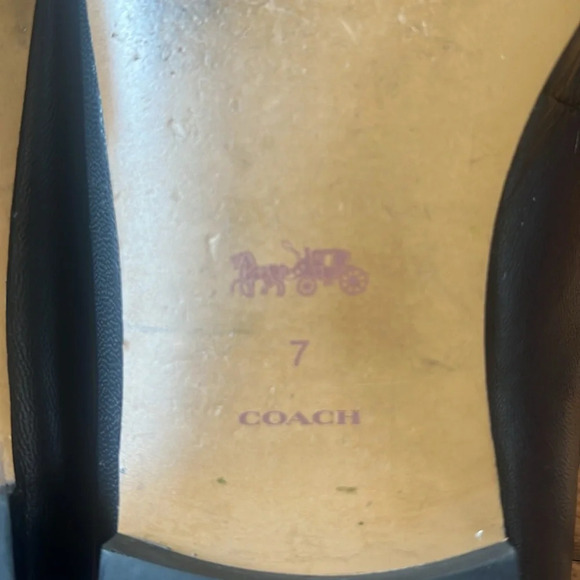 COACH Sienna Leather Slide Loafer Shoes Mule Black Gold Women's sz 7 - Picture 7 of 9